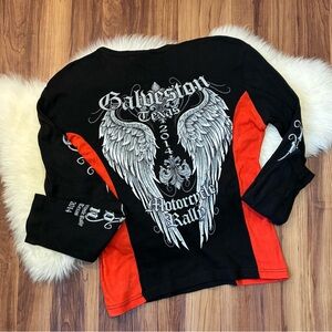 Vance Bikerwear Galveston Motorcycle Rally Grunge Long Sleeve • Size XL